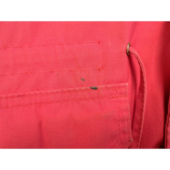 Vtg 80s WOOLRICH Wool Plaid Lined Red RAIN JACKET Windbreaker Coat Sz L - Picture 5 of 9